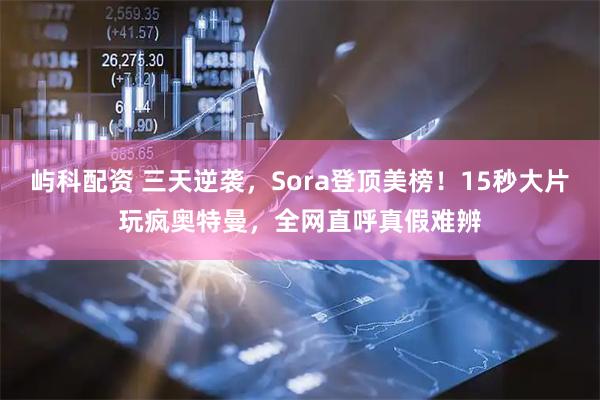 屿科配资 三天逆袭,Sora登顶美榜!15秒大片玩疯奥特曼,全网直呼真假难辨