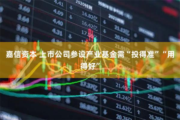 嘉信资本 上市公司参设产业基金需“投得准”“用得好”