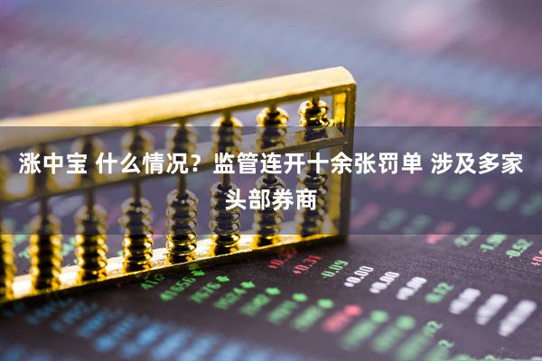 涨中宝 什么情况？监管连开十余张罚单 涉及多家头部券商